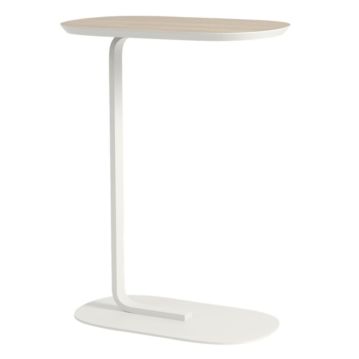 H73,5cm - placage chêne/blanc cassé - table d'appoint Relate