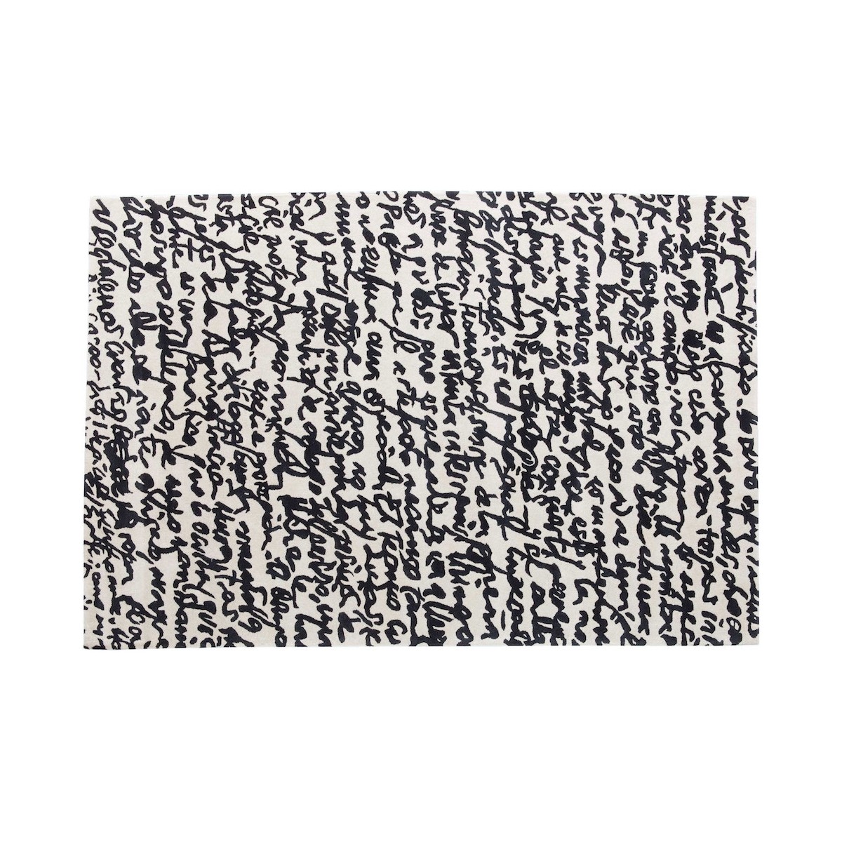 200x300cm - Manuscrit rug - Black On White collection
