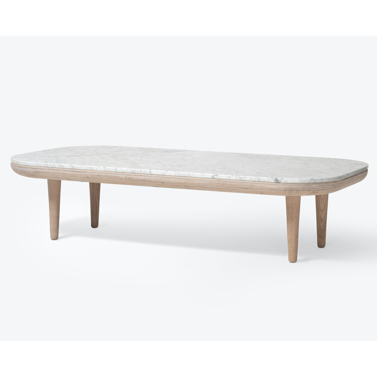 chêne huilé blanchi + marbre Bianco Carrara - table basse Fly SC5