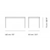Noir (linoleum) / Bois / Blanc – Table Base 140 x 80 x H73 cm