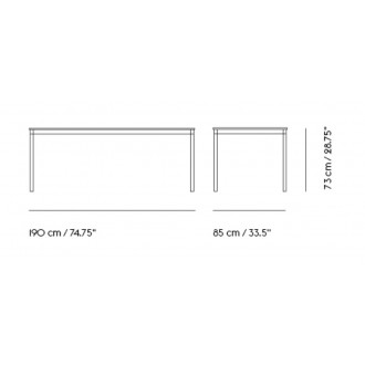 Oak / Plywood / White – Base Table 190 x 85 x H73 cm