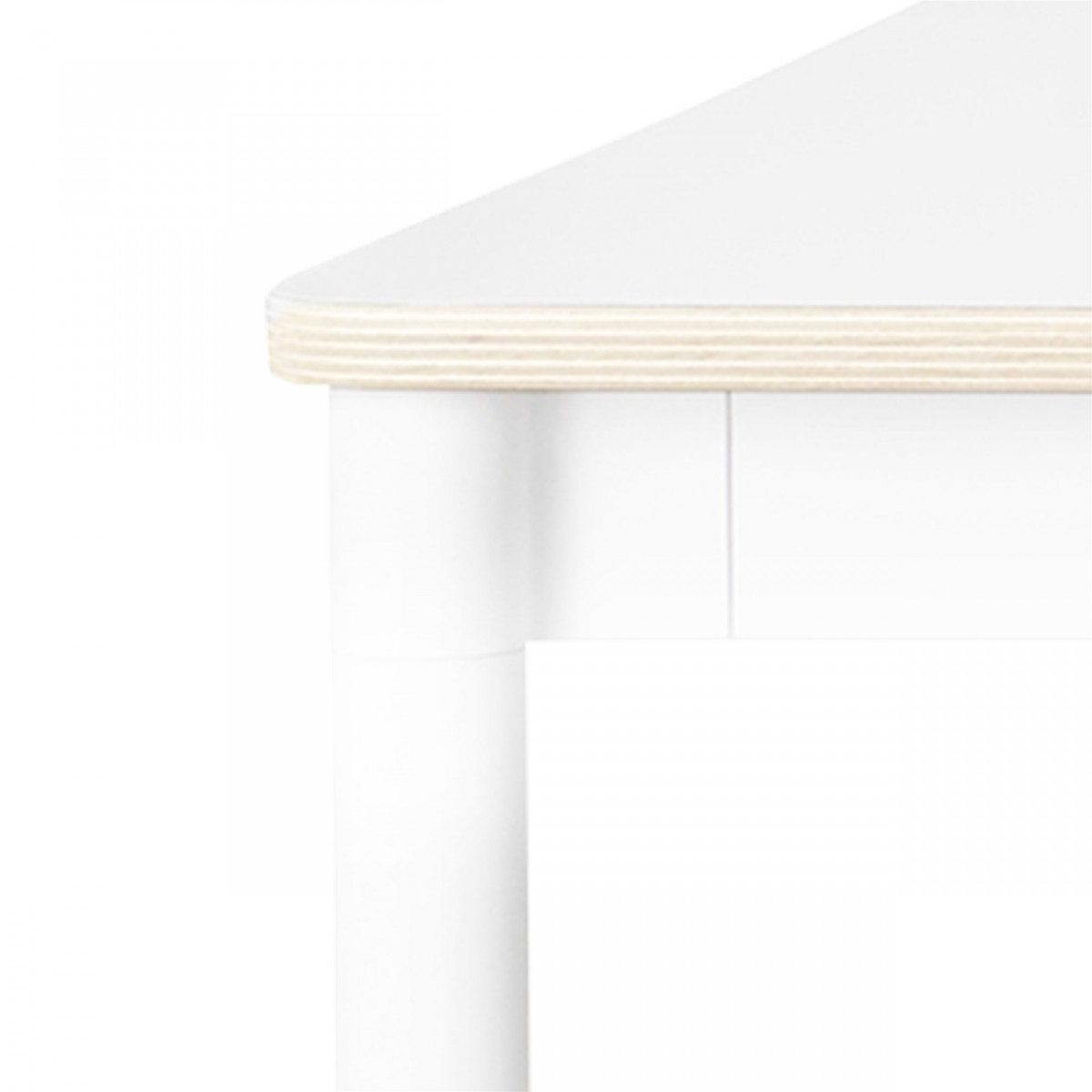 White laminate / Plywood / White – Base Table 250 x 90 x H73 cm
