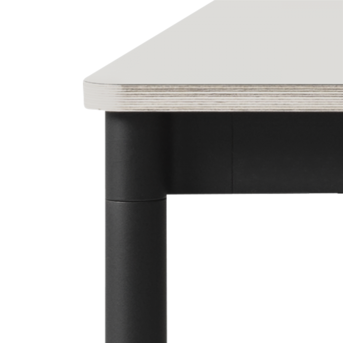 White laminate / Plywood / Black – Base Table 250 x 90 x H73 cm