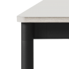Blanc (stratifié) / Bois / Noir – Table Base 250 x 90 x H73 cm