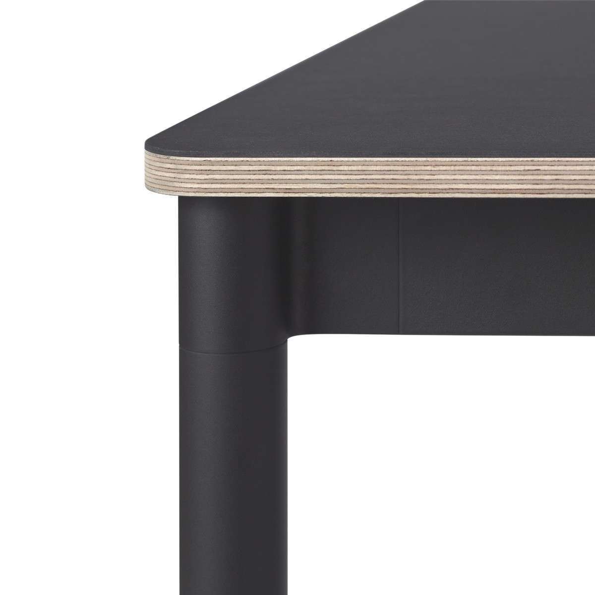 Noir (linoleum) / Bois / Noir – Table Base 250 x 90 x H73 cm