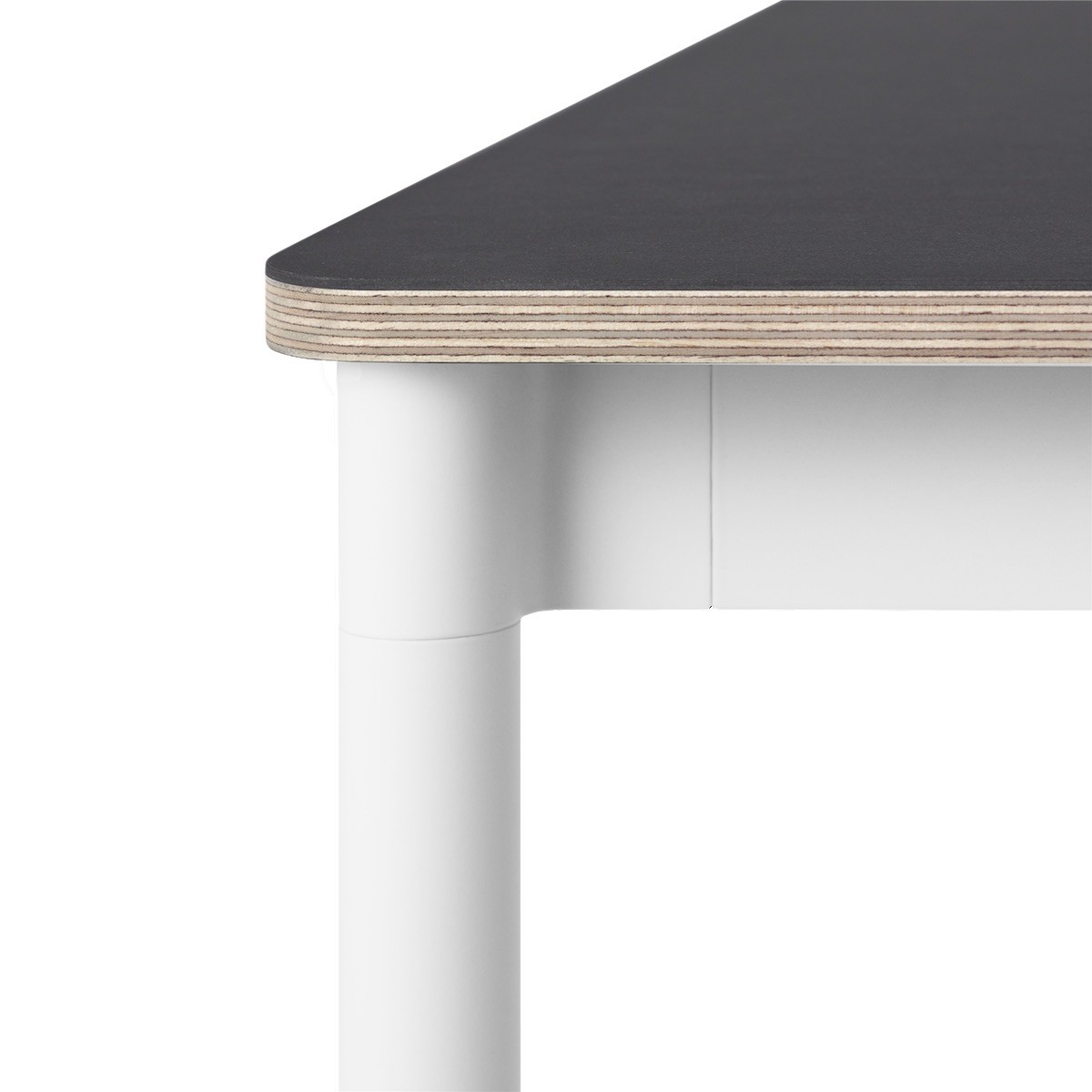 Black (linoleum) / Plywood / White – Base Table 80 x 80 x H73 cm