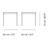 Black (linoleum) / Plywood / White – Base Table 80 x 80 x H73 cm