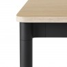 Chêne / Bois / Noir – Table Base 128 x 128 x H73 cm