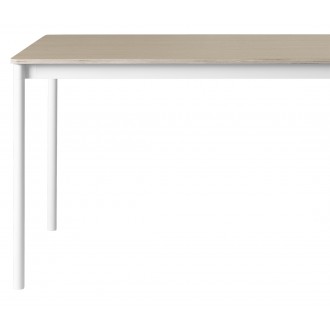 Chêne / Bois / Blanc – Table Base 128 x 128 x H73 cm