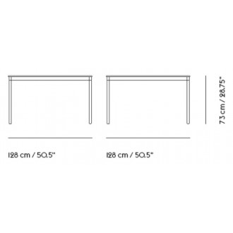 Chêne / Bois / Blanc – Table Base 128 x 128 x H73 cm