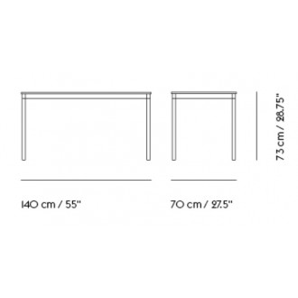 Noir (linoleum) / Bois / Blanc – Table Base 140 x 70 x H73 cm