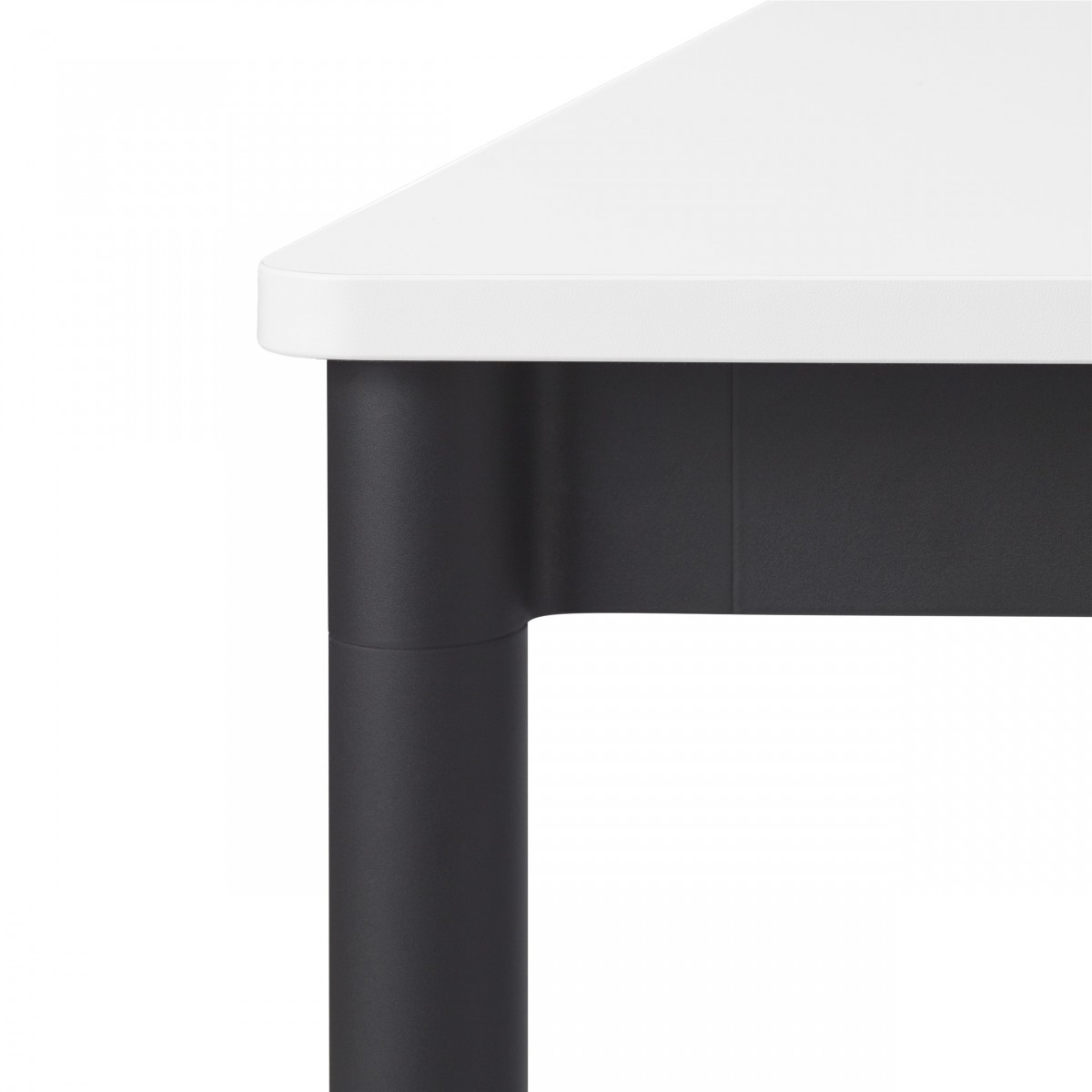 Blanc (stratifié) / Blanc / Noir – Table Base 160 x 80 x H73 cm