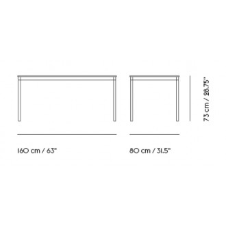 Blanc (stratifié) / Blanc / Noir – Table Base 160 x 80 x H73 cm
