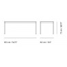 Black (laminate) / Plywood / White – Base Table 190 X 80 X H73 cm