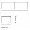 Blanc (stratifié) / Bois / Noir – Table Base 300 X 110 X H73 cm
