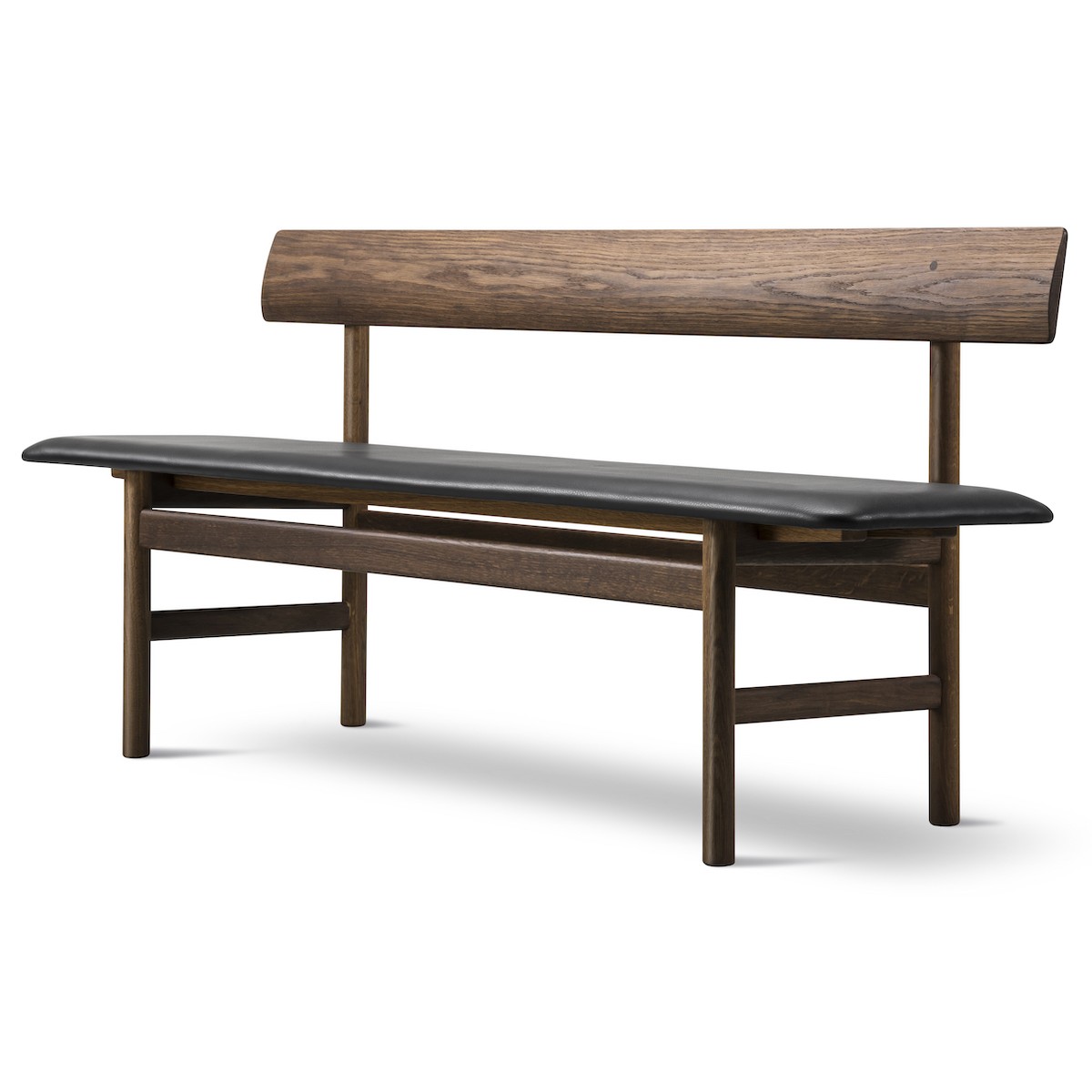 SOLD OUT Smoked oiled oak / Black leather Primo 88 – Mogensen Bench 3171