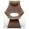lacquered walnut + Thor 307 leather neck cushion - Dream chair wood