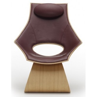 lacquered oak + Thor 332 leather upholstery - Upholstered Dream chair