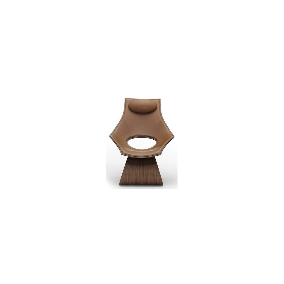 lacquered walnut + Thor 307 leather upholstery - Upholstered Dream chair
