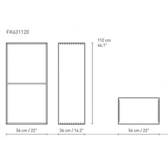 112 x 56 x 36 cm + 14 drawers (FK631120 + 14 FK635011)