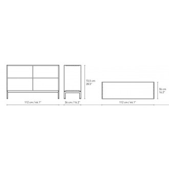 72,5 x 112 x 36 cm + 1 shelf + 7 drawers (FK632110F + 1 FK633021 + 7 FK634021)