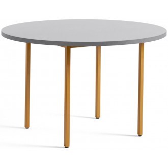 gris clair / ocre - Ø120x74 cm - table TWO-COLOUR