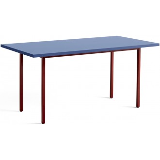 blue / maroon-red - 160x82xH74 cm - TWO-COLOUR table