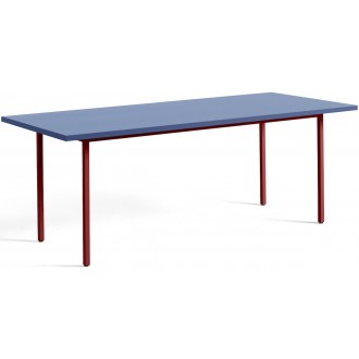 bleu / marron-rouge - 200x90xH74 cm - table TWO-COLOUR