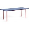 blue / maroon-red - 200x90xH74 cm - TWO-COLOUR table