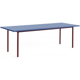bleu / marron-rouge - 240x90xH74 cm - table TWO-COLOUR