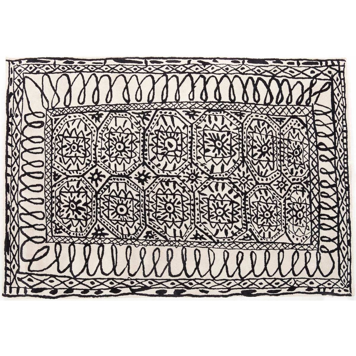 250x350cm - Estambul rug - Black On White collection