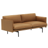 2-seater Outline sofa – Cognac Refine leather + black legs