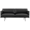 2-seater Outline sofa – Black Refine leather