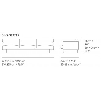 Outline 3,5-seater sofa –  Refine cognac leather + black legs