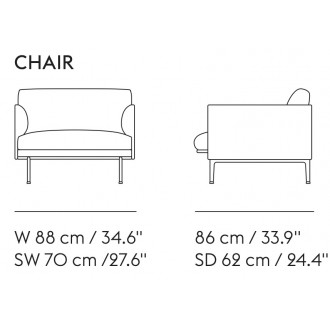 Outline chair – Cognac Refine leather + black legs