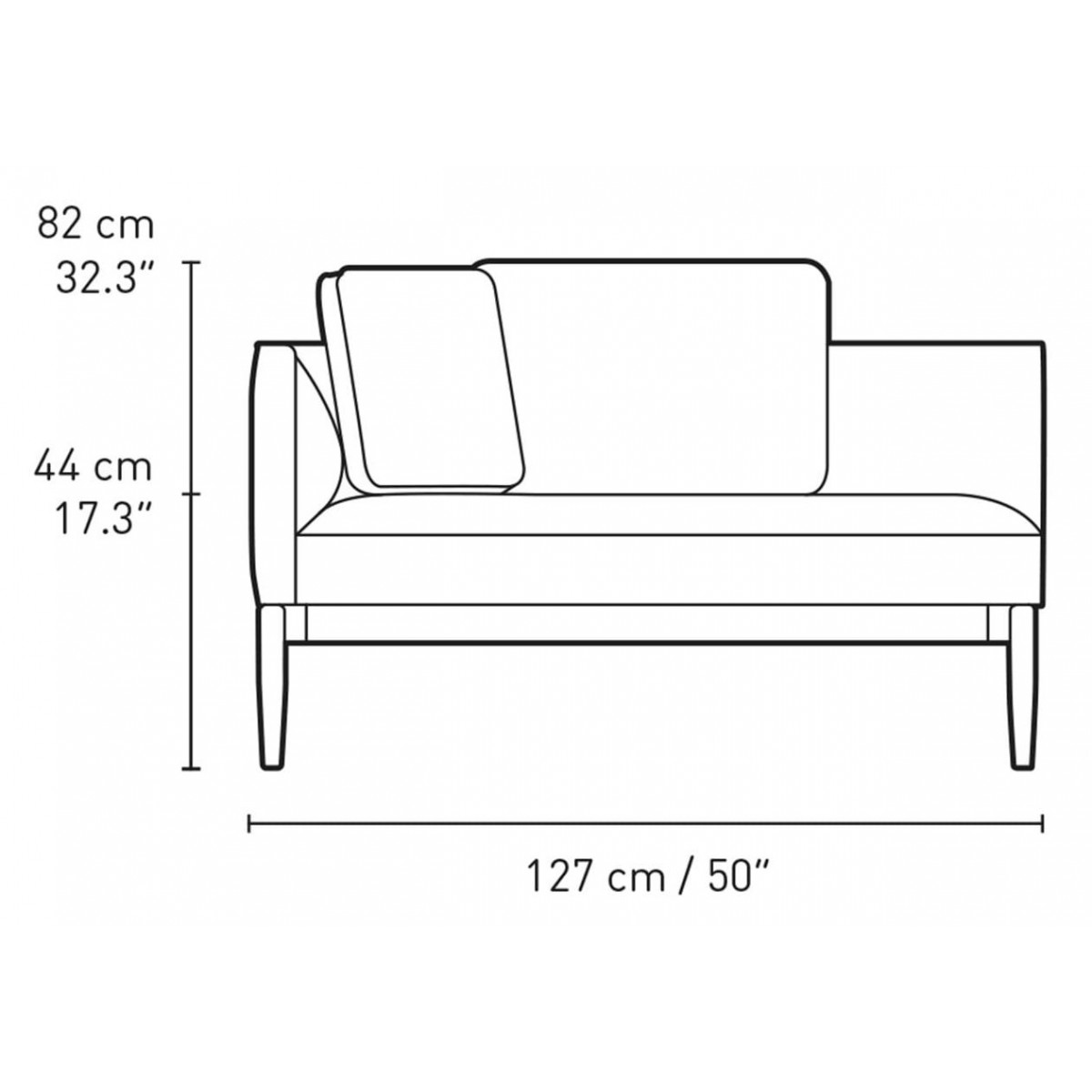 E311 left armrest - cushions included - Embrace sofa