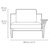 E320 right armrest - 1 cushion included - Embrace sofa