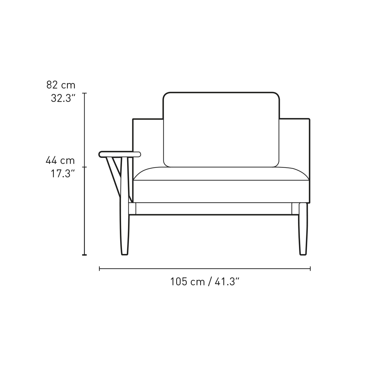 E320 left armrest - 1 cushion included - Embrace sofa