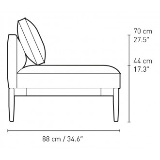 E330 right tray - 1 cushion included - Embrace sofa