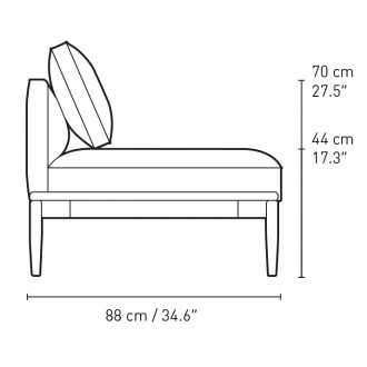 E330 left tray - 1 cushion included - Embrace sofa