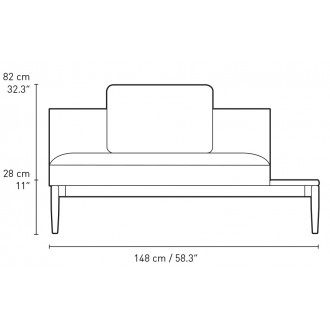 E331 right tray - 1 cushion included - Embrace sofa