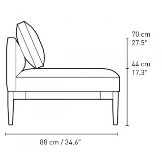 E331 tablette à droite - 1 coussin inclus - canapé Embrace