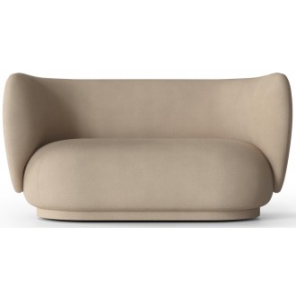 Brushed sand fabric - Rico 2-seater sofa