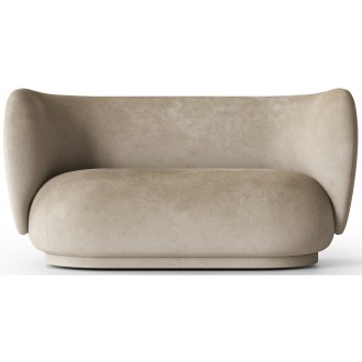 Faded Velvet 16 sand fabric - Rico 2-seater sofa