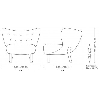 Little Petra Lounge chair VB1 - Sahara sheepskin + white oiled oak
