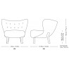 Little Petra lounge chair VB1 - Moonlight sheepskin + white oiled oak
