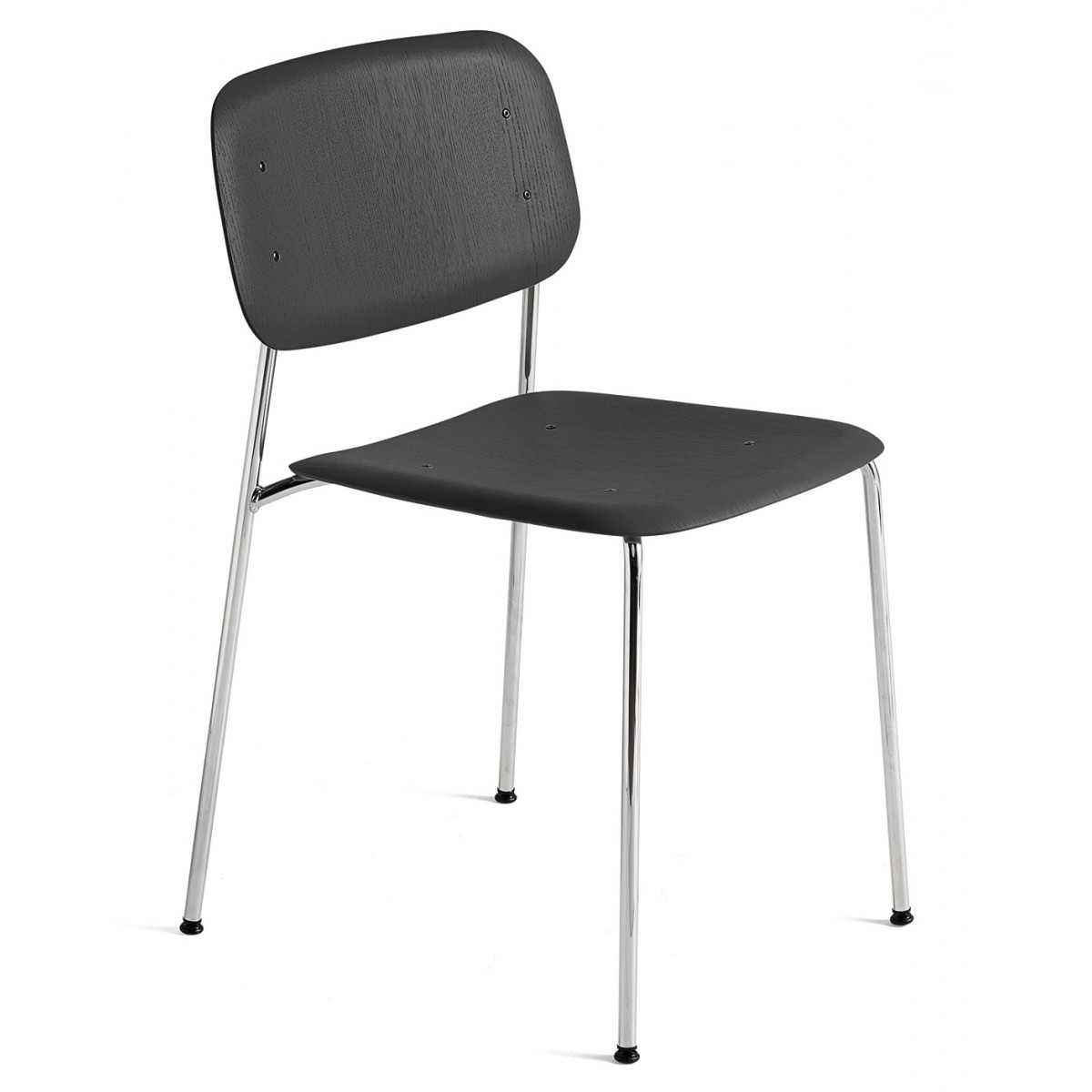 soft black oak + chromed legs - Soft Edge 40 chair