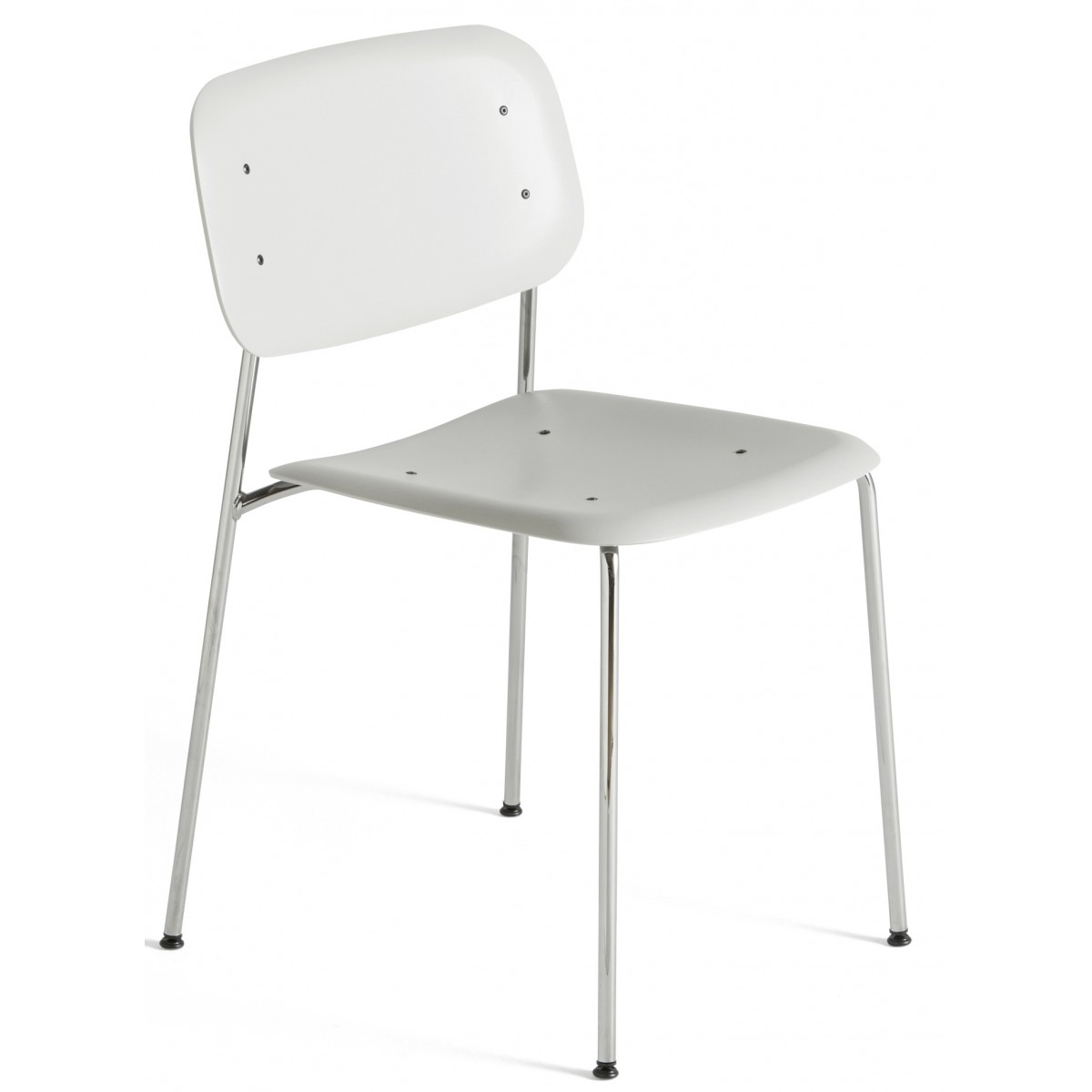 soft grey + chromed legs - Soft Edge 45 polypropylene chair