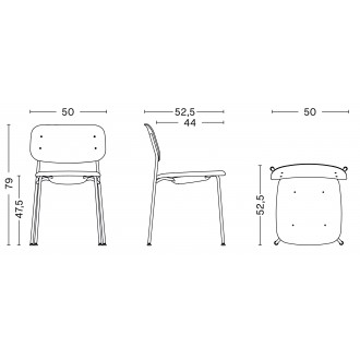 white + white legs - Soft Edge 45 polypropylene chair