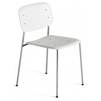 white + chromed legs - Soft Edge 45 polypropylene chair